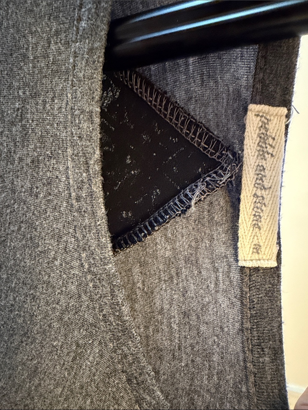 pebble and stone Gray Long Sleeve Top with Black Lace Insets - Picture 3 of 4